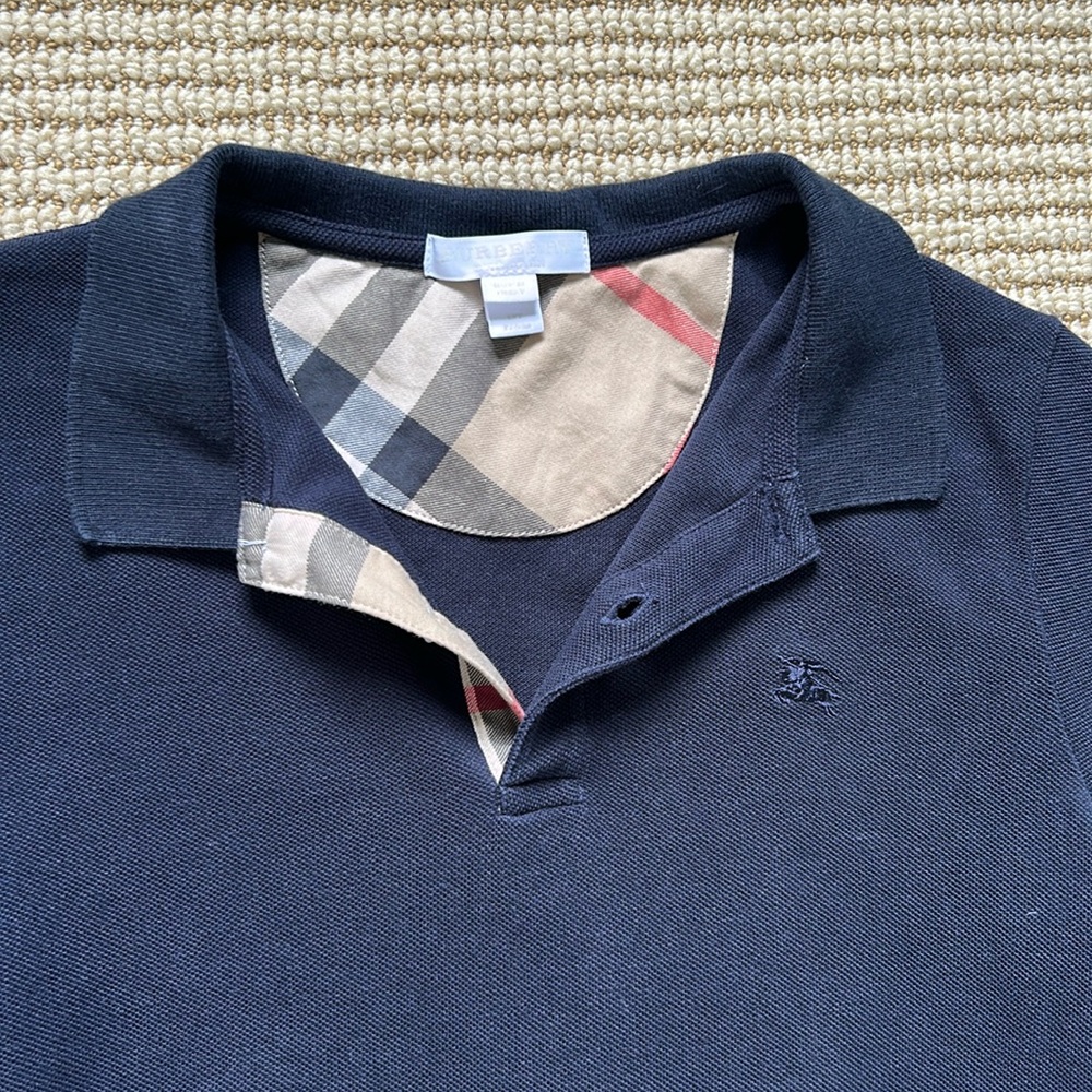 Burberry Children’s Navy Cotton Polo - Picture 3 of 3